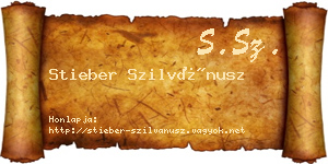 Stieber Szilvánusz névjegykártya